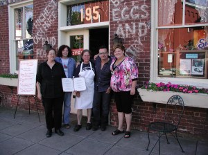 U2 lead man Bono with downtown Culpeper locals.