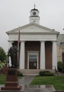 The Greek Revival former Frederick County Courthouse in Winchester.  Photo credit: Joel Bradshaw via Wikimedia Commons. 